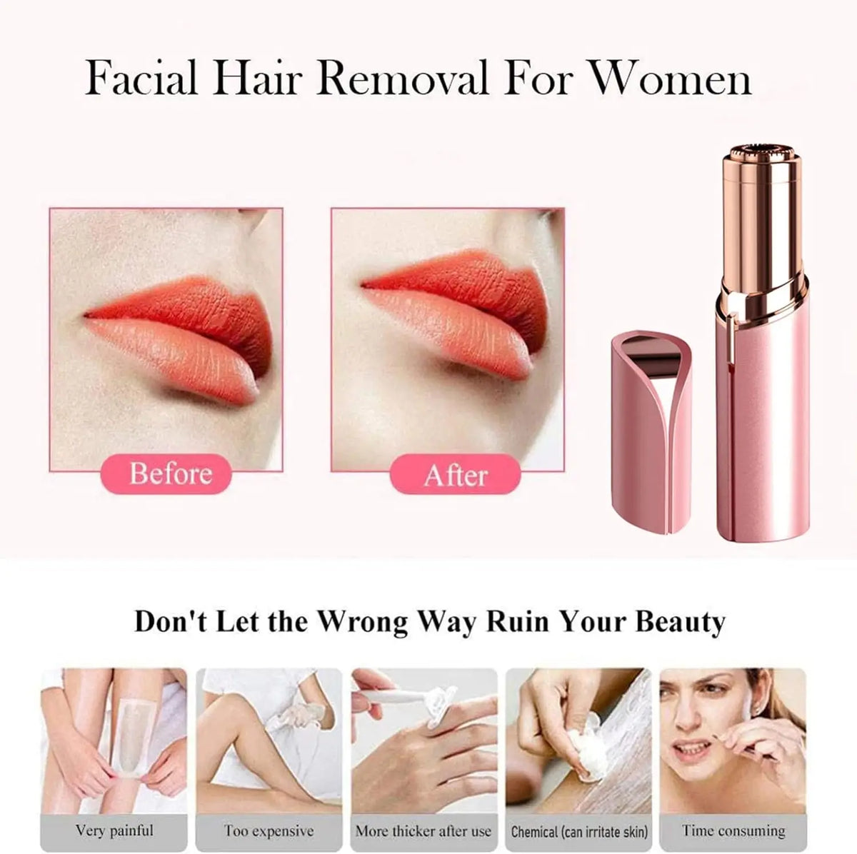 SHIREEN Mini Electric Facial Hair Remover for Women