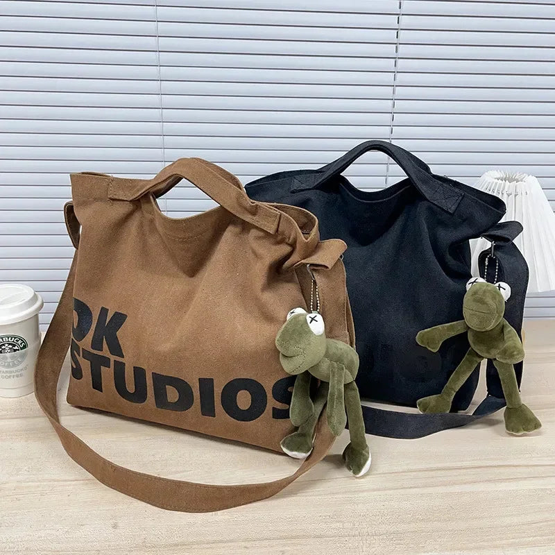SHIREEN Washed Canvas Shoulder Bag - Large Everyday Tote