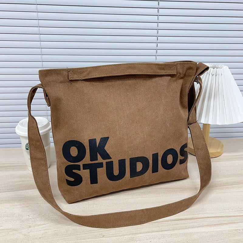 SHIREEN Washed Canvas Shoulder Bag - Large Everyday Tote