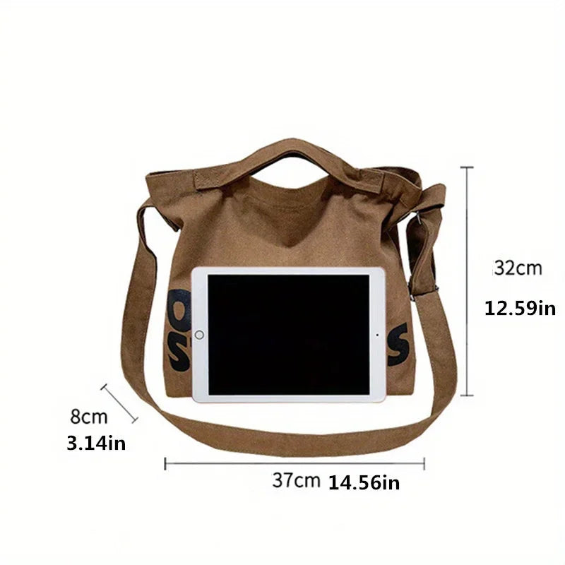 SHIREEN Washed Canvas Shoulder Bag - Large Everyday Tote