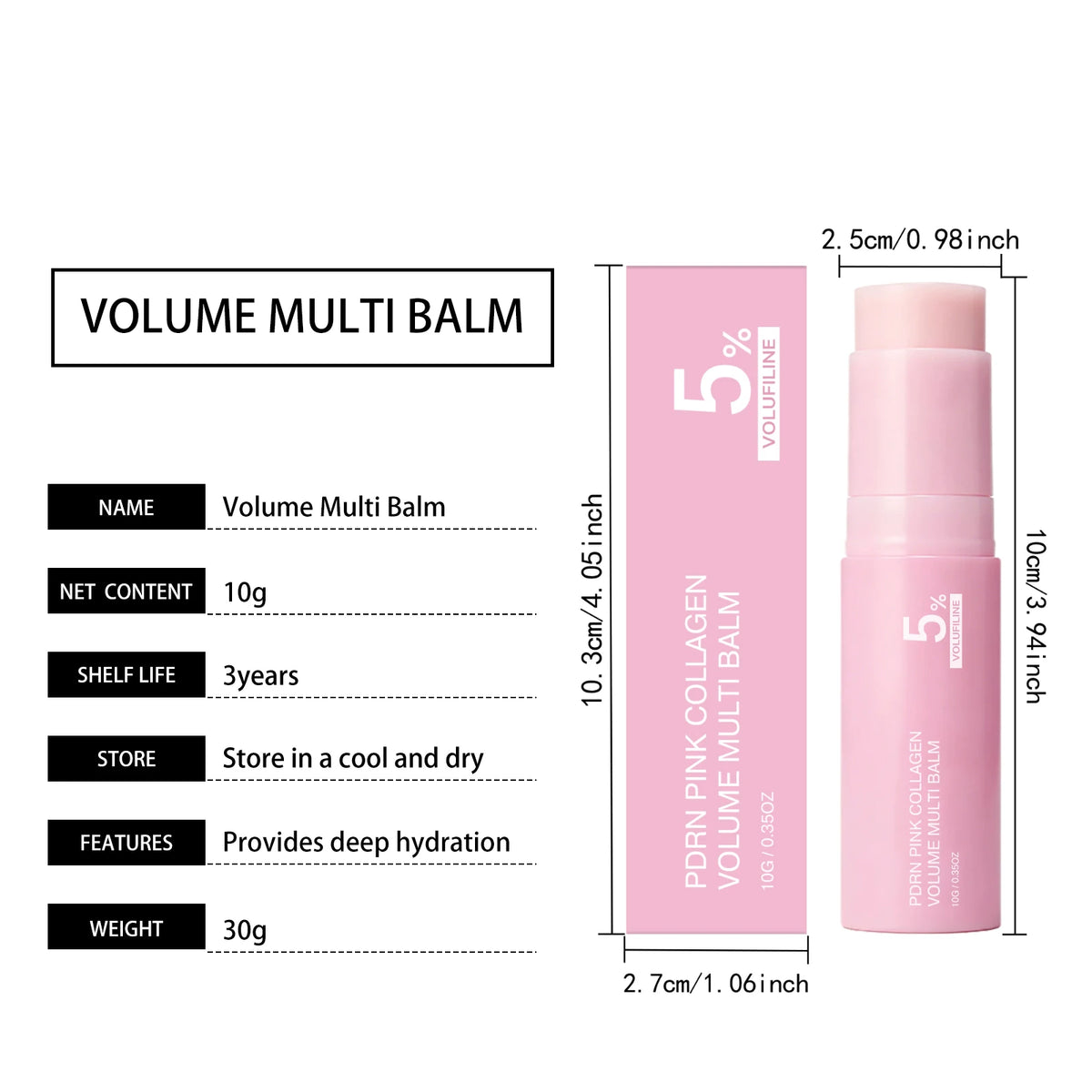 SHIREEN Pink Collagen Multi Balm Stick - Face & Body