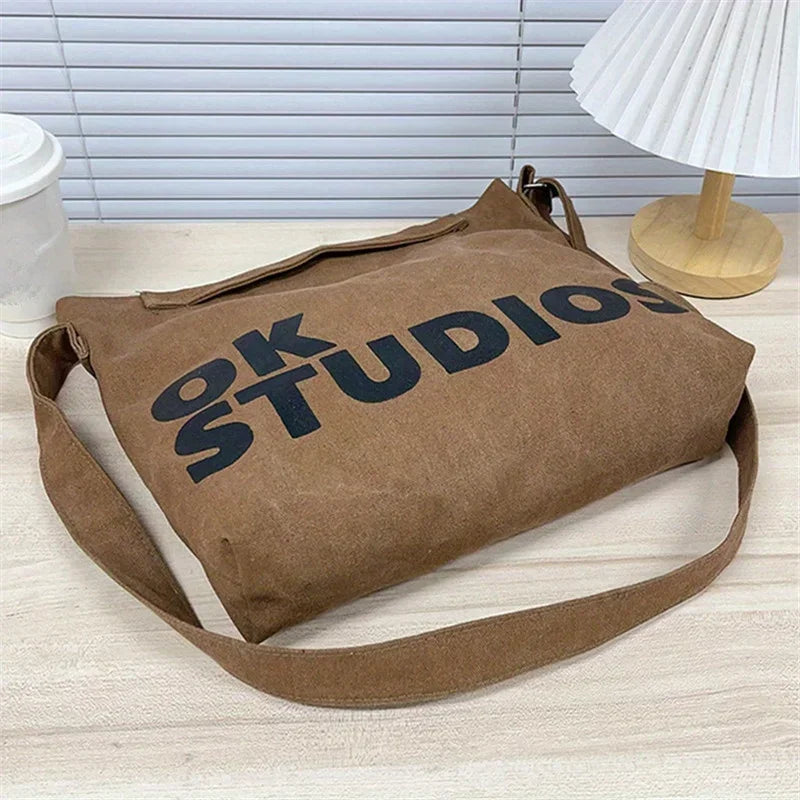 SHIREEN Washed Canvas Shoulder Bag - Large Everyday Tote