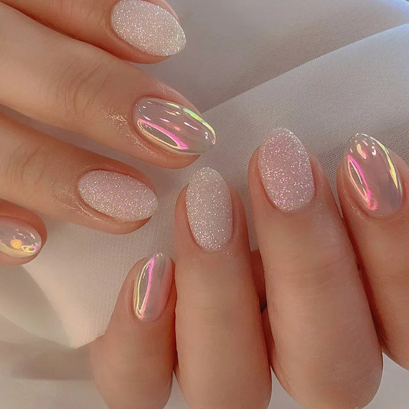 SHIREEN 24-Piece Short Oval Gradient Press-On Nail Set