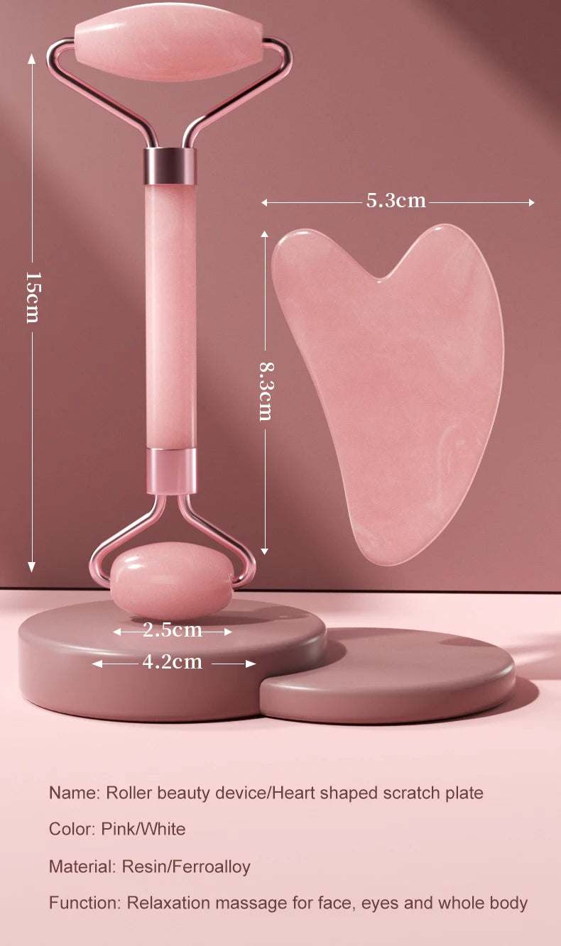 SHIREEN Dual-Ended Facial Roller & Gua Sha Massage Set