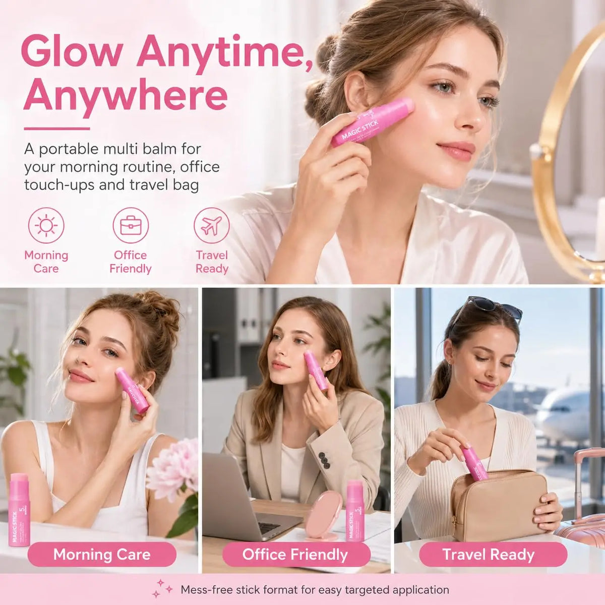 SHIREEN Pink Collagen Multi Balm Stick - Face & Body