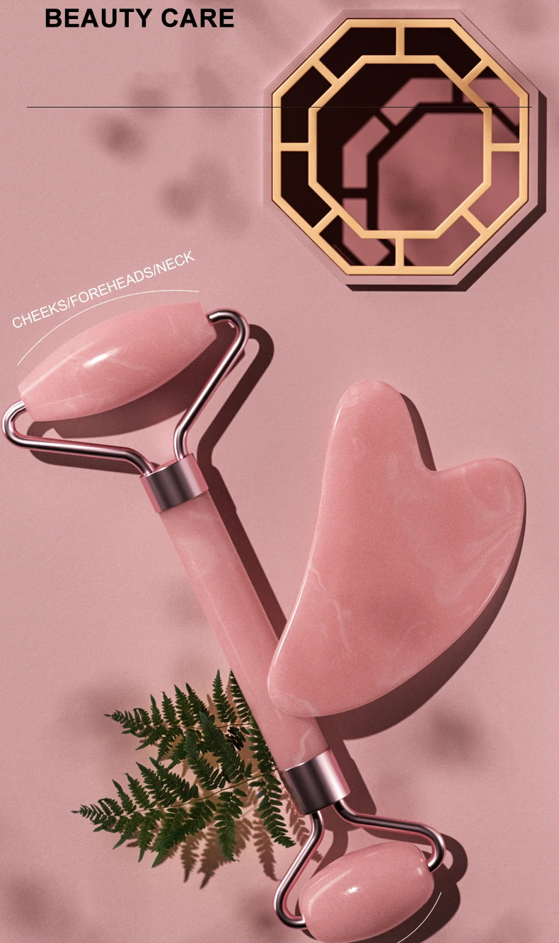 SHIREEN Dual-Ended Facial Roller & Gua Sha Massage Set