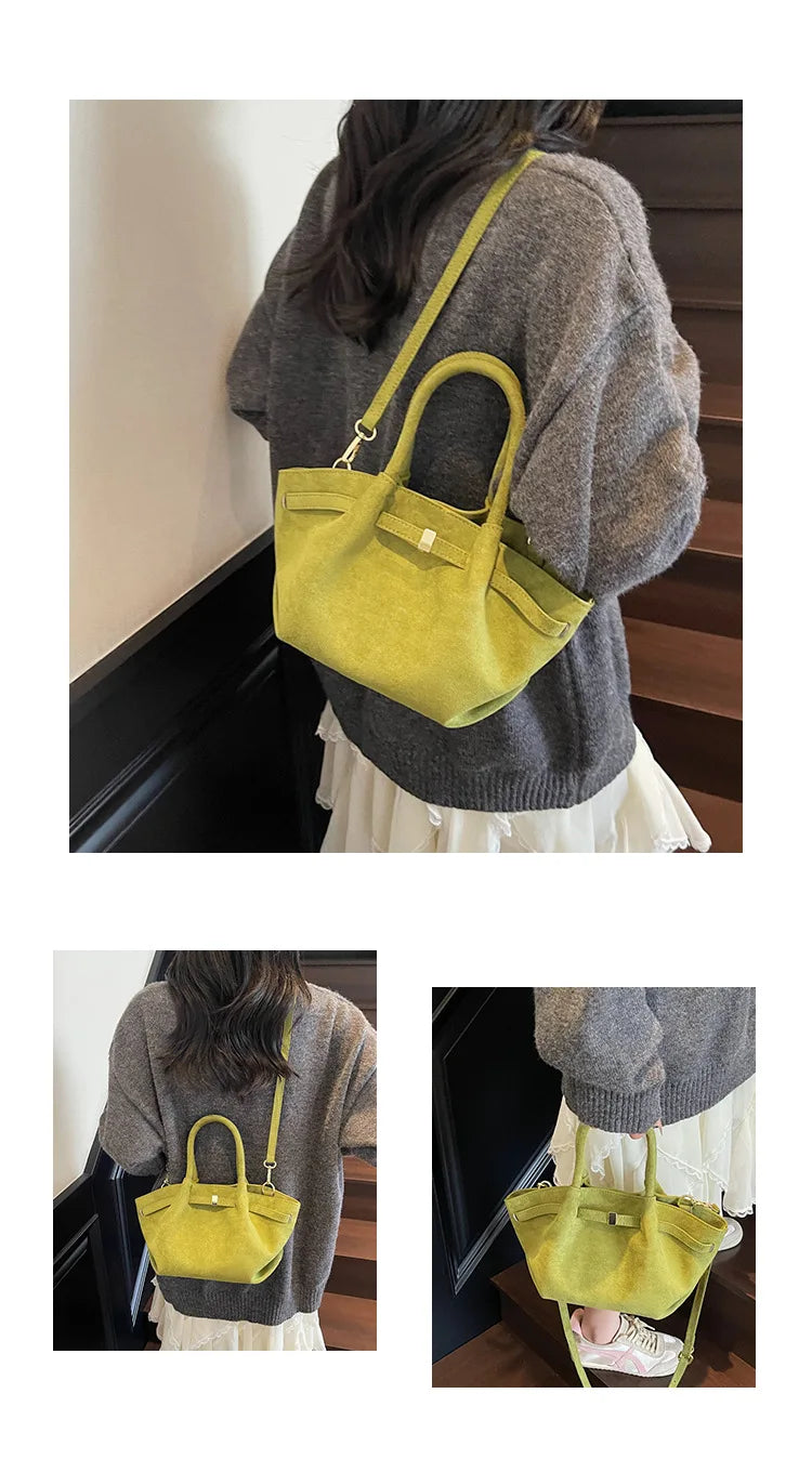SHIREEN Luxe Suede Tote Bag