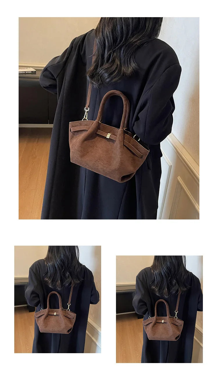 SHIREEN Luxe Suede Tote Bag
