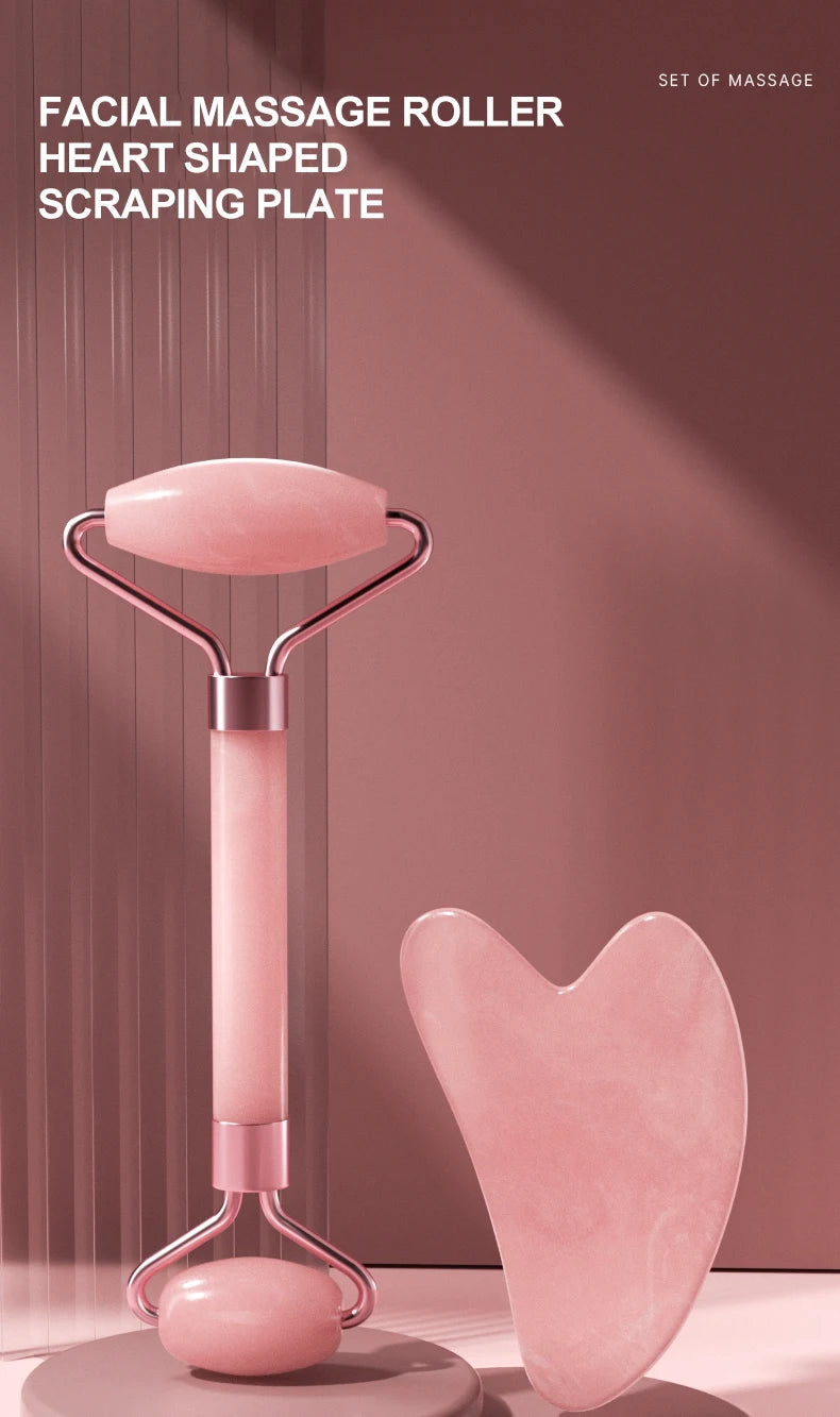 SHIREEN Dual-Ended Facial Roller & Gua Sha Massage Set