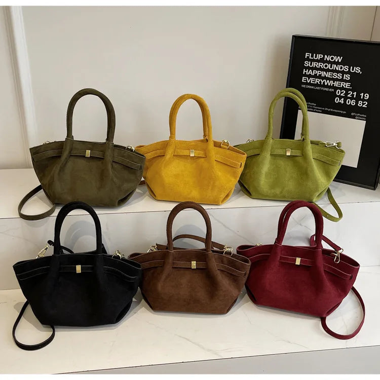 SHIREEN Luxe Suede Tote Bag