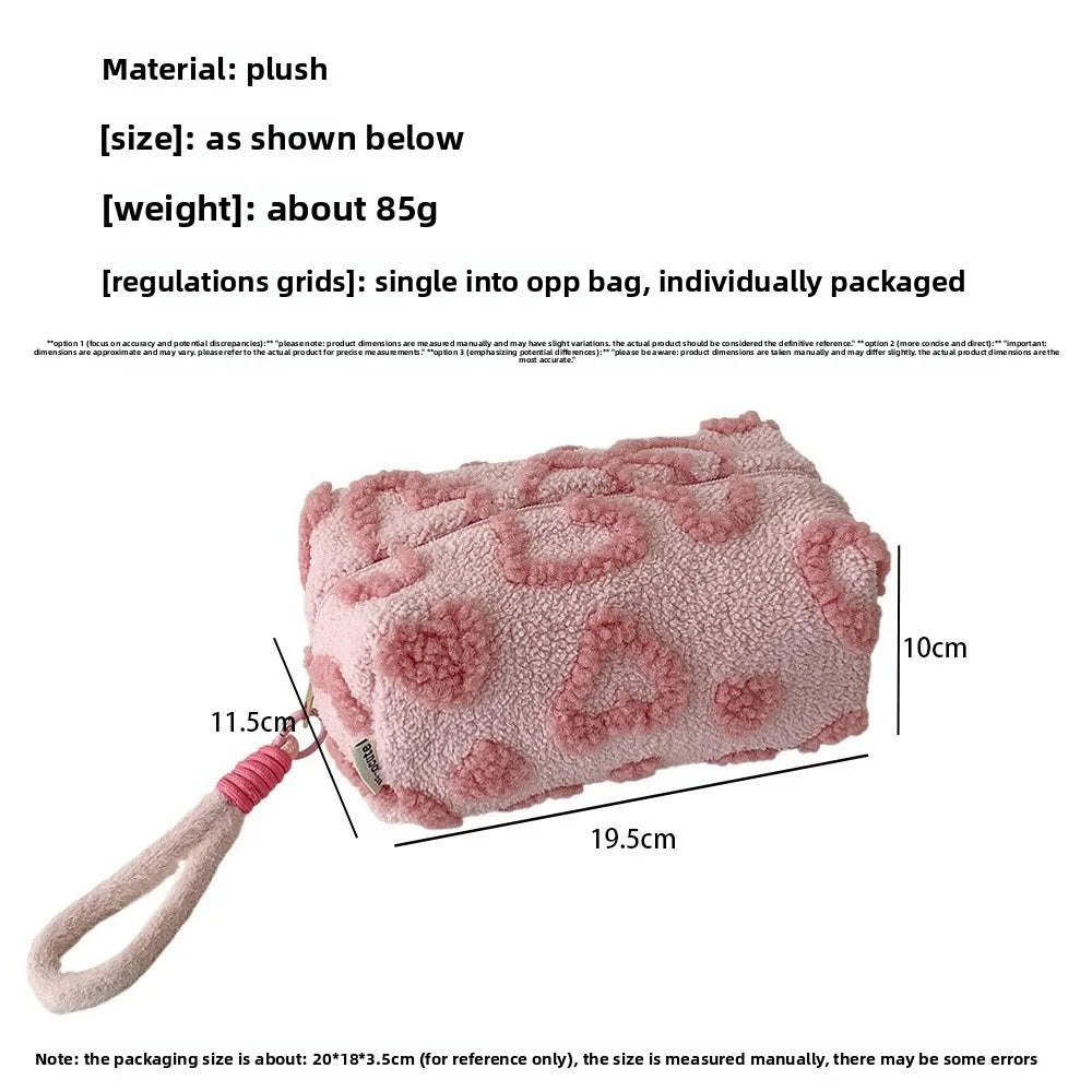 SHIREEN Plush Travel Cosmetic Bag – Large Capacity Makeup & Toiletry Organizer