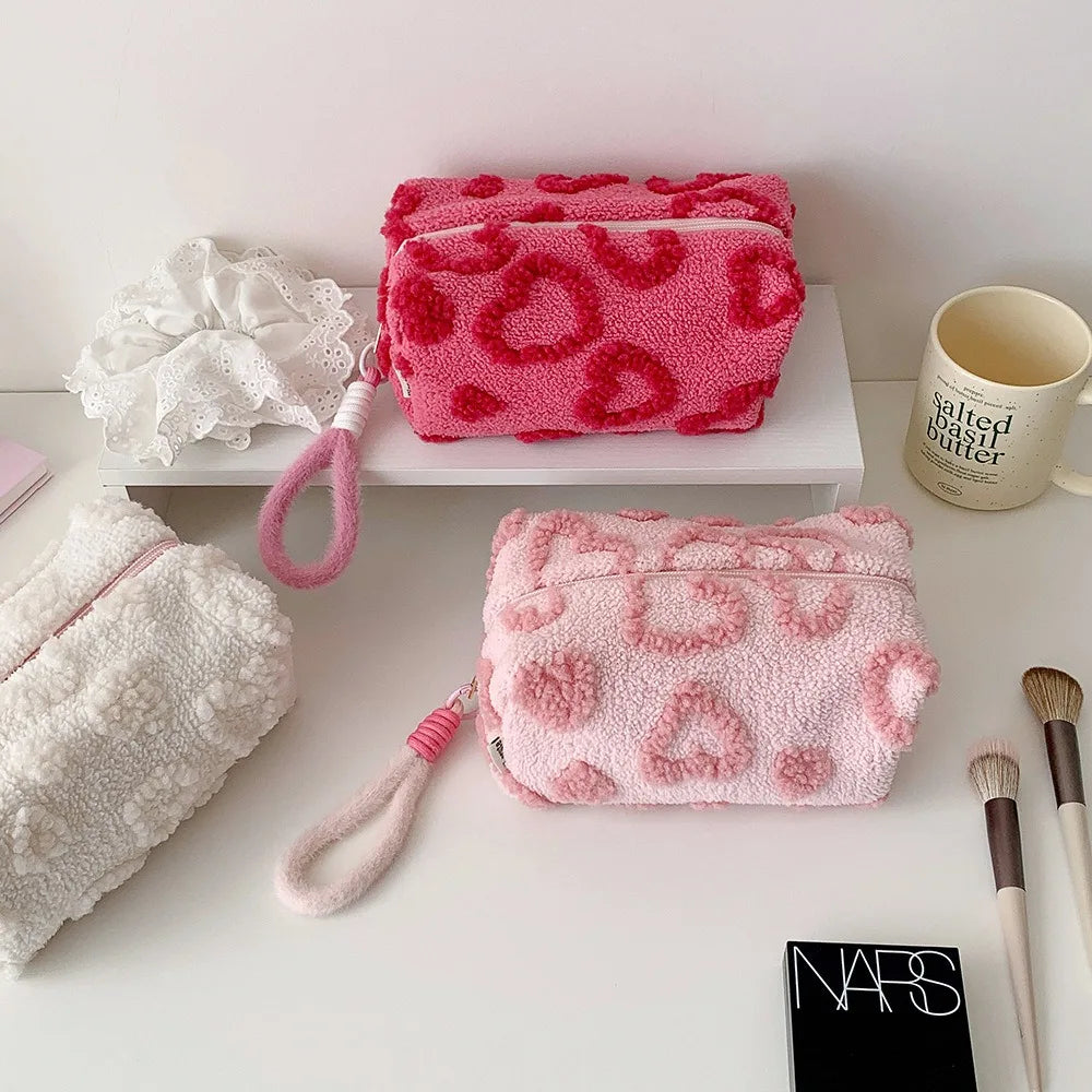 SHIREEN Plush Travel Cosmetic Bag – Large Capacity Makeup & Toiletry Organizer