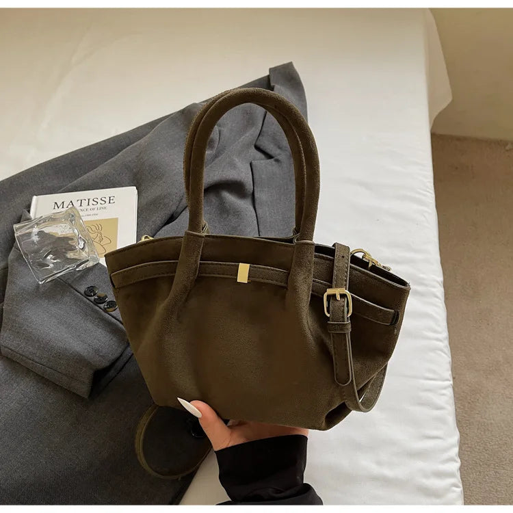 SHIREEN Luxe Suede Tote Bag
