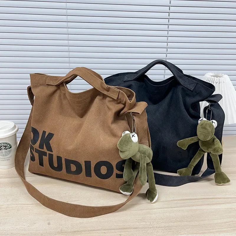 SHIREEN Washed Canvas Shoulder Bag - Large Everyday Tote