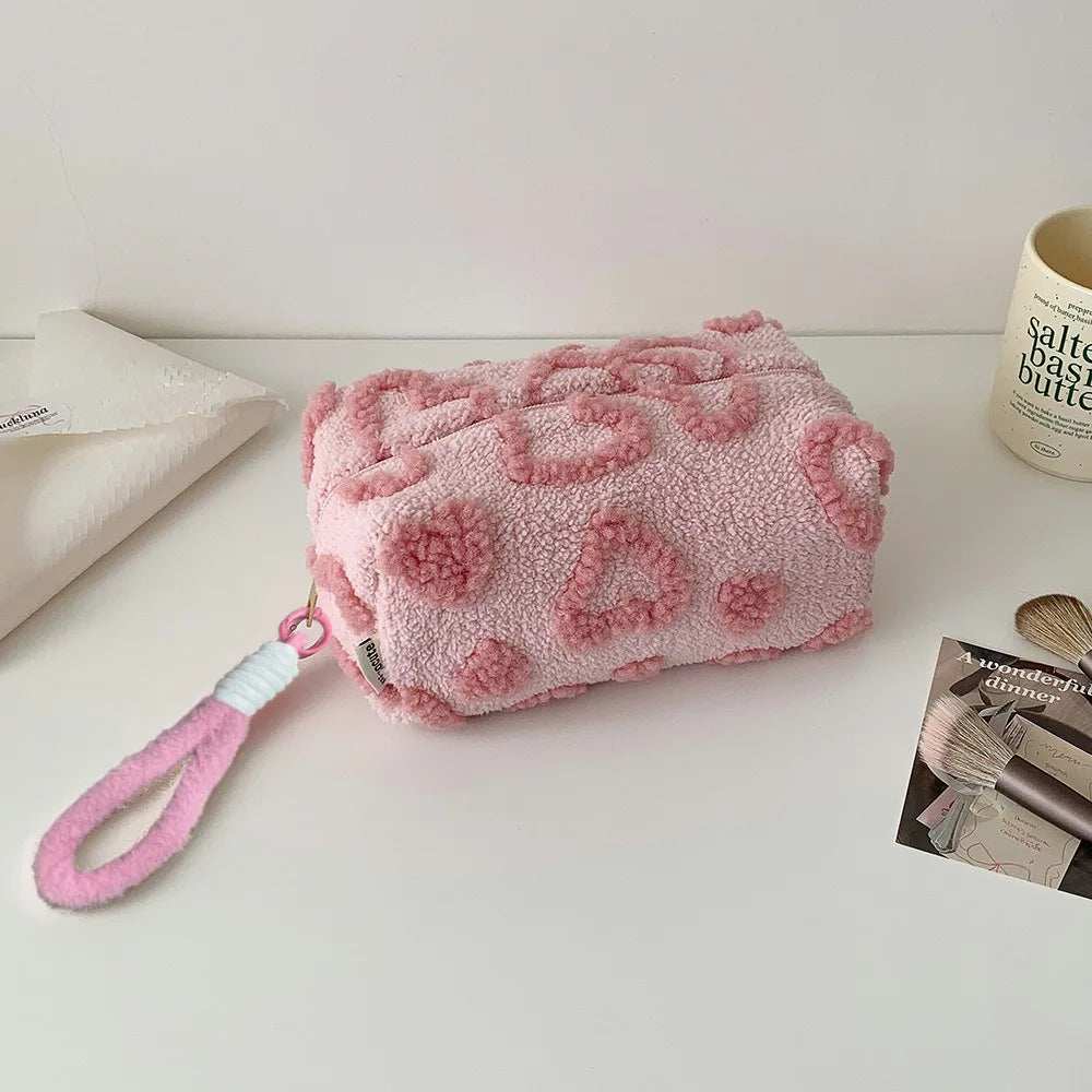 SHIREEN Plush Travel Cosmetic Bag – Large Capacity Makeup & Toiletry Organizer