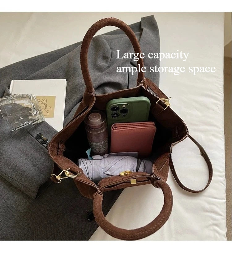 SHIREEN Luxe Suede Tote Bag