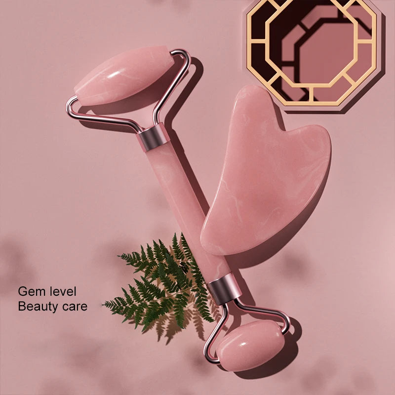 SHIREEN Dual-Ended Facial Roller & Gua Sha Massage Set