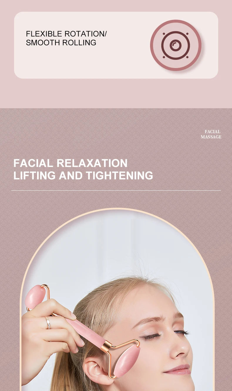 SHIREEN Dual-Ended Facial Roller & Gua Sha Massage Set