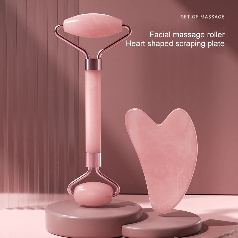 SHIREEN Dual-Ended Facial Roller & Gua Sha Massage Set