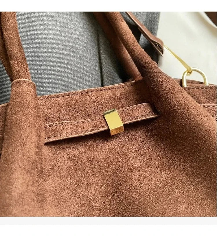 SHIREEN Luxe Suede Tote Bag