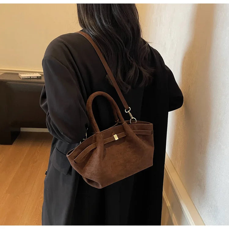 SHIREEN Luxe Suede Tote Bag