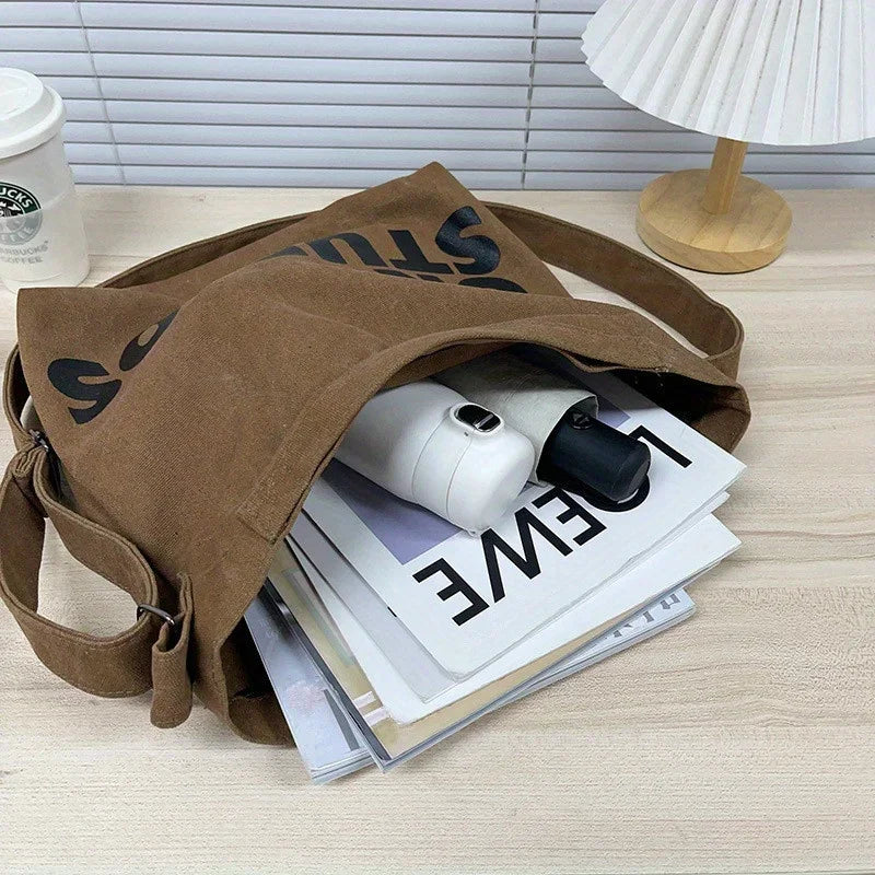 SHIREEN Washed Canvas Shoulder Bag - Large Everyday Tote