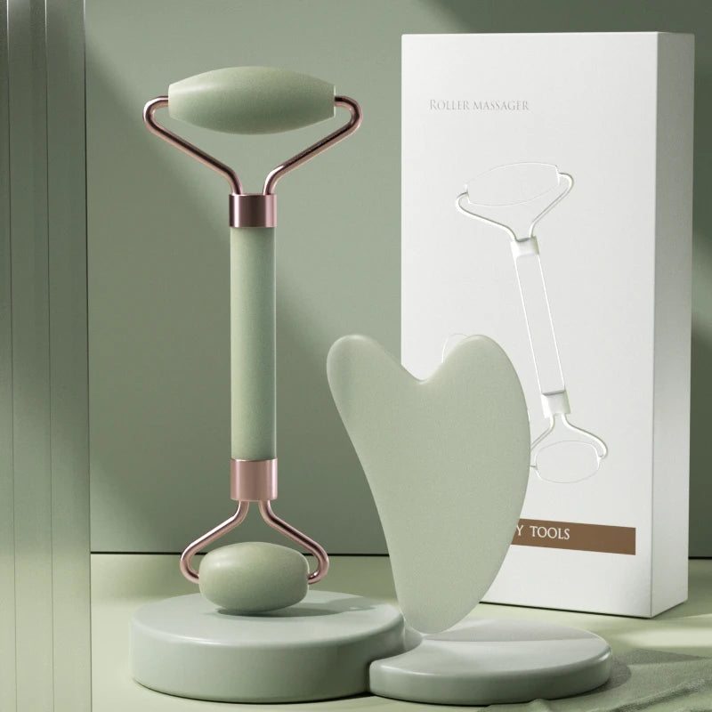 SHIREEN Dual-Ended Facial Roller & Gua Sha Massage Set