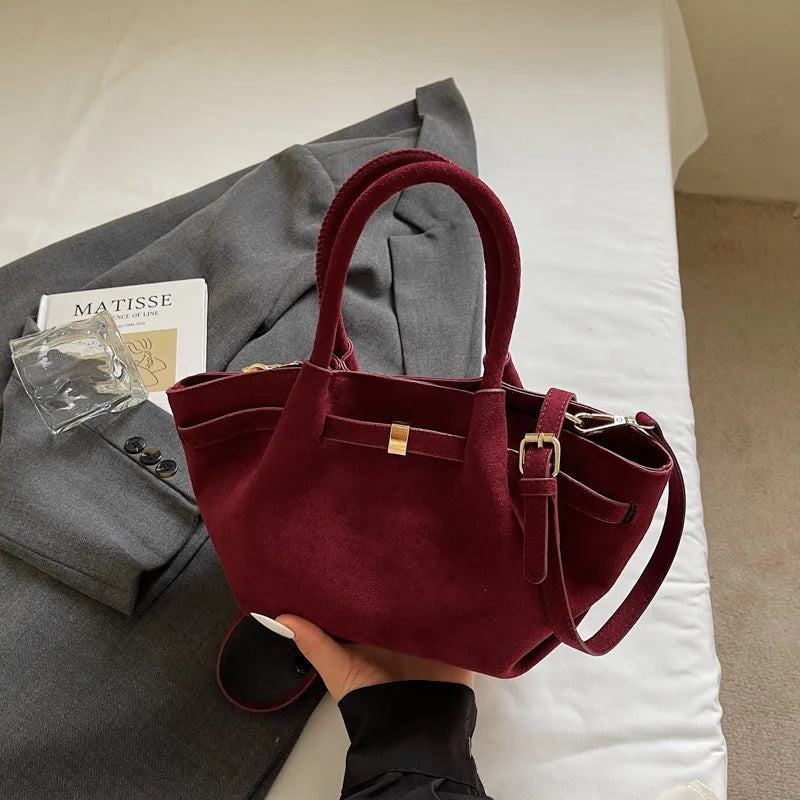 SHIREEN Luxe Suede Tote Bag