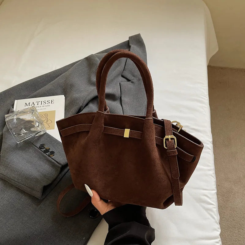 SHIREEN Luxe Suede Tote Bag