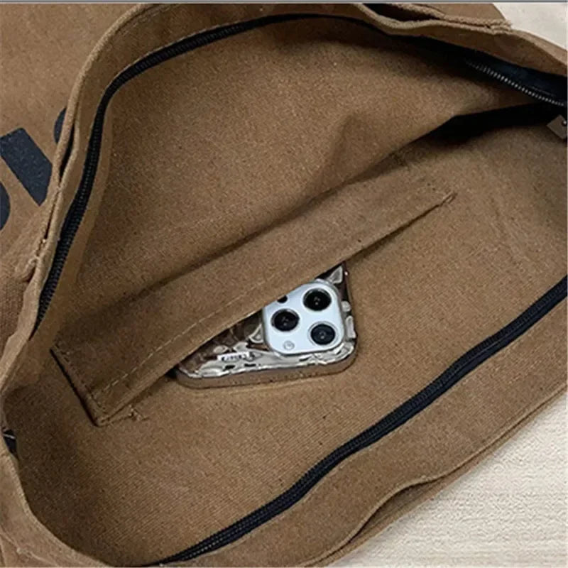 SHIREEN Washed Canvas Shoulder Bag - Large Everyday Tote