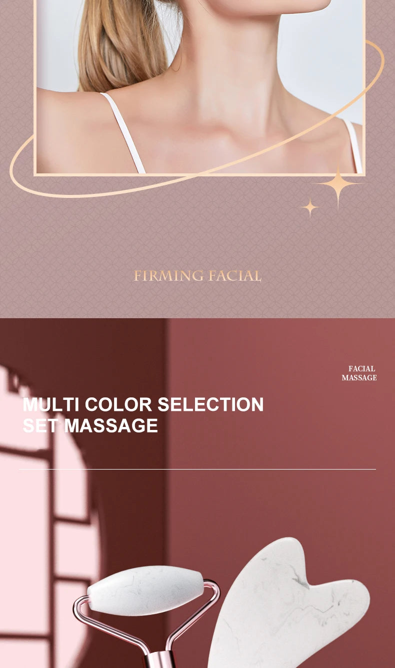 SHIREEN Dual-Ended Facial Roller & Gua Sha Massage Set