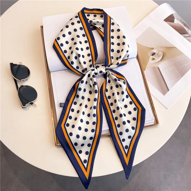 SHIREEN Horse Print Silk-Style Scarf - Elegant Neck & Hair Accessory