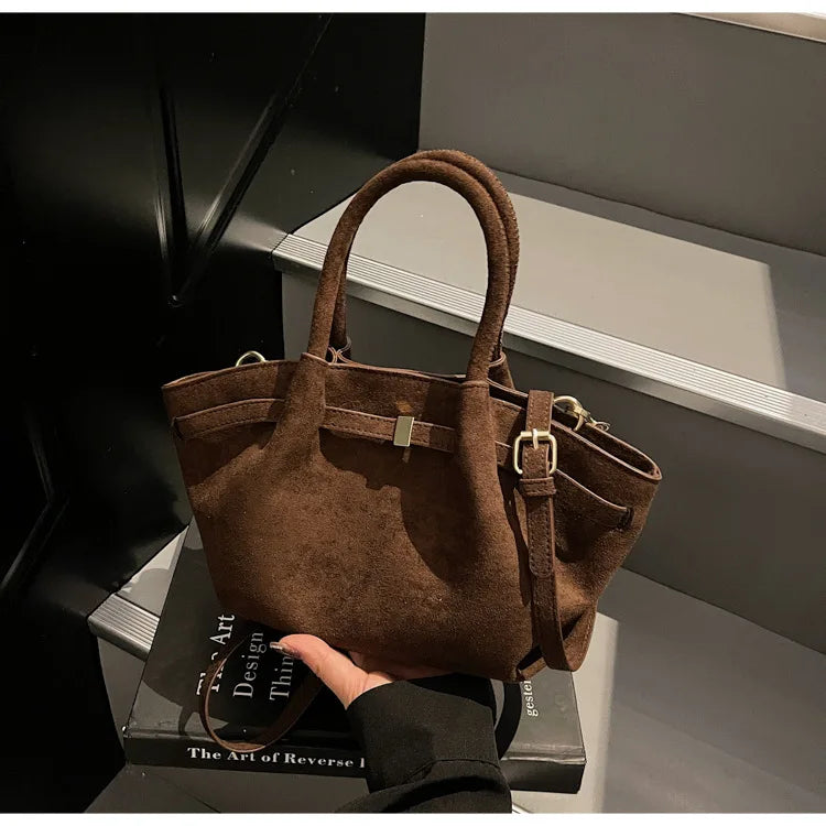 SHIREEN Luxe Suede Tote Bag