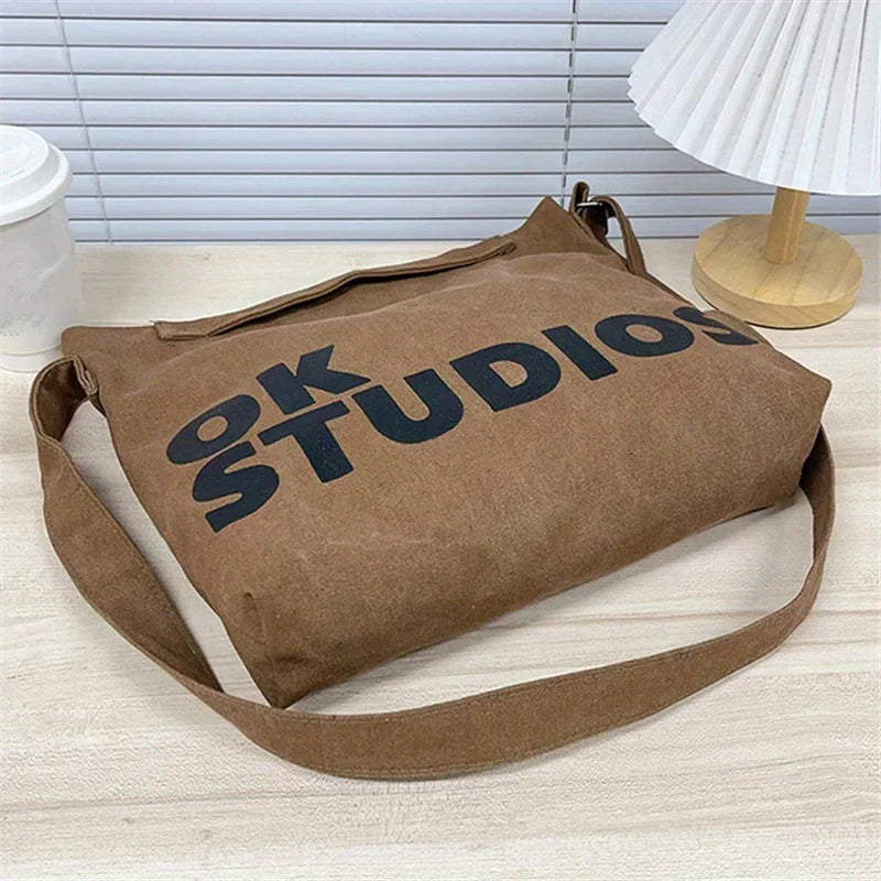 SHIREEN Washed Canvas Shoulder Bag - Large Everyday Tote
