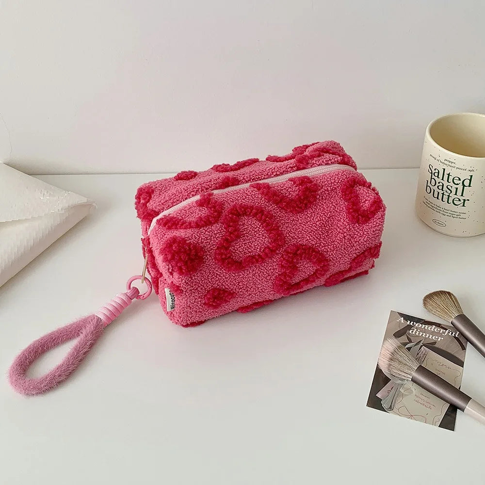 SHIREEN Plush Travel Cosmetic Bag – Large Capacity Makeup & Toiletry Organizer