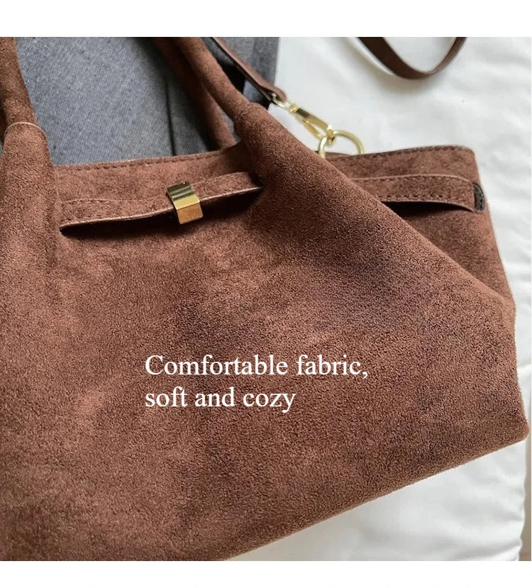 SHIREEN Luxe Suede Tote Bag