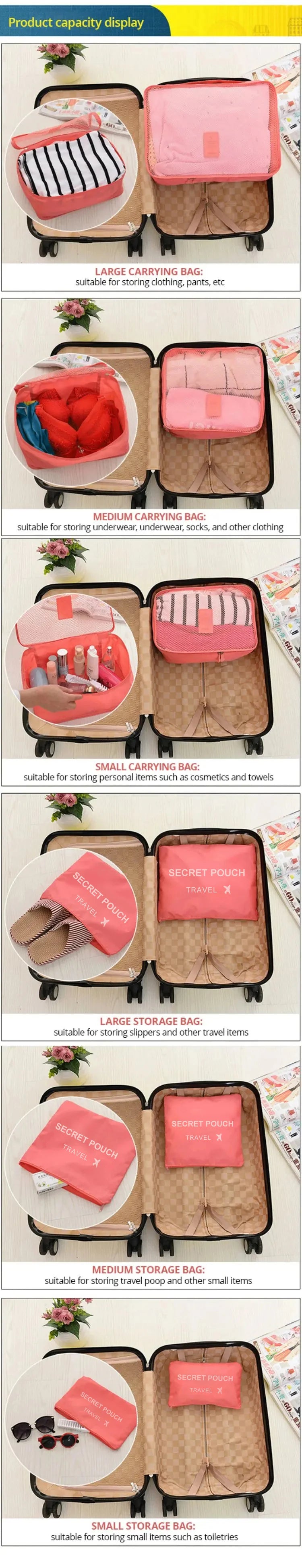 SHIREEN 6-Piece Travel Packing Cube Organizer Set